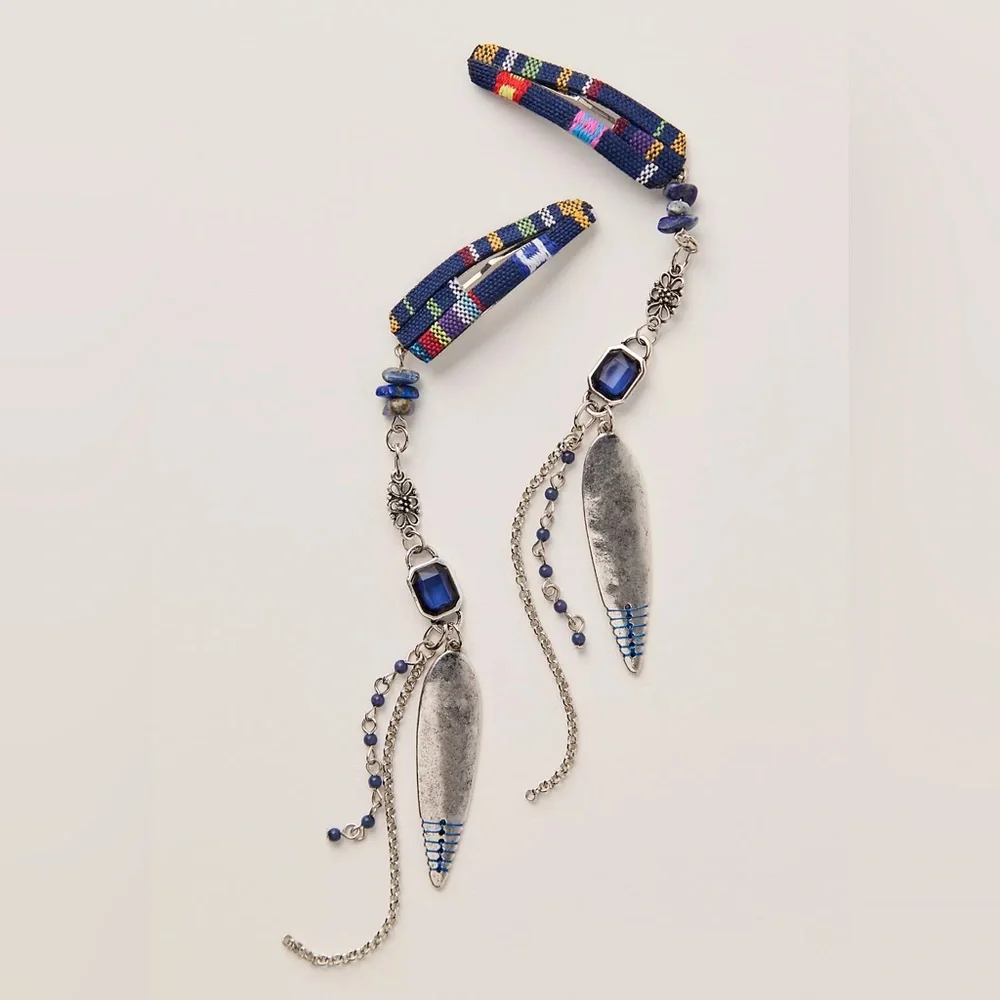 Free People Suzie Boho Beaded Hair Clips